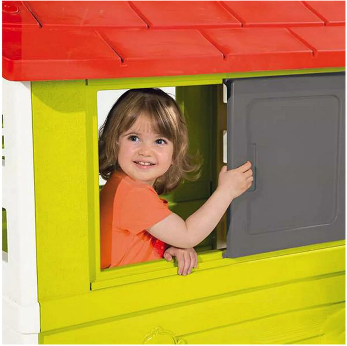 Smoby Nature Speelhuis 7600810712 - 98x110x127cm - Rood/ Groen