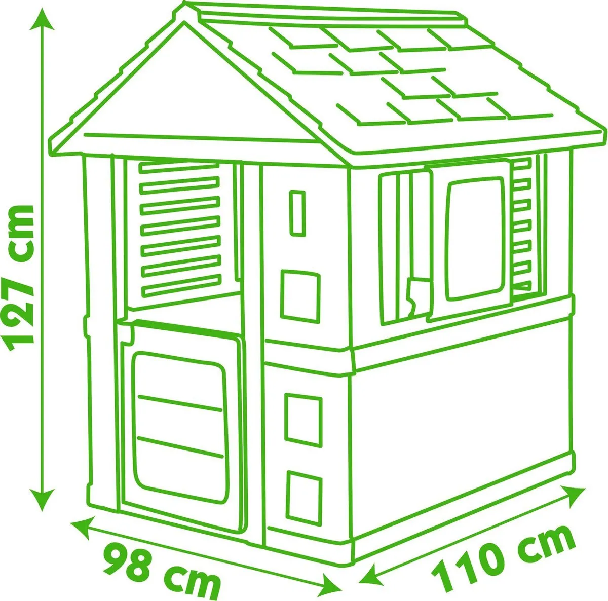 Smoby Nature Speelhuis 7600810712 - 98x110x127cm - Rood/ Groen