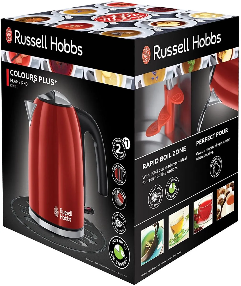 Russell Hobbs Colours Plus+ 20412-70 Waterkoker 1.7L - Rood