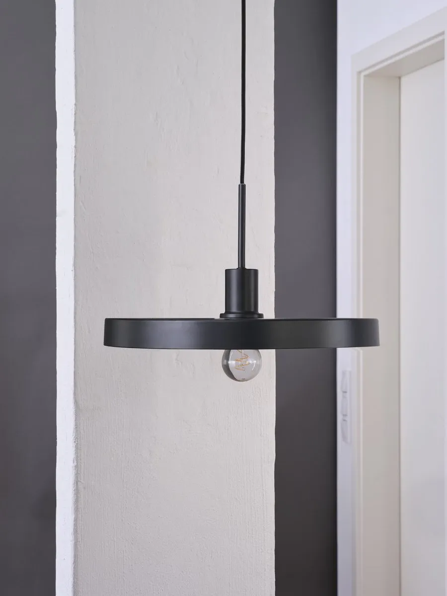 LEDVANCE Decor Plate Pendant E27 Zwart houtdecor
