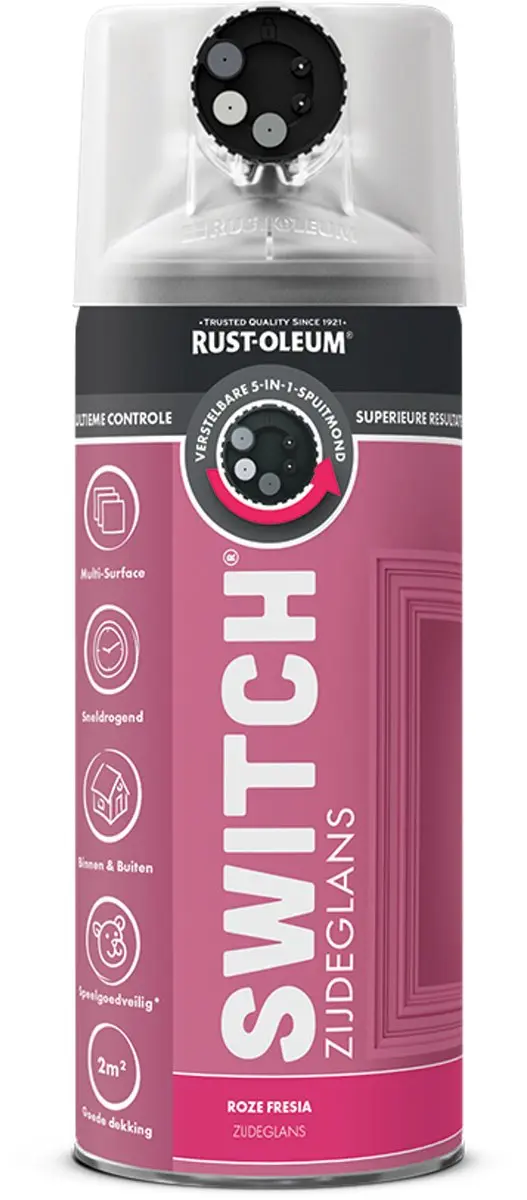 Rust-Oleum Switch Spuitbus Verf Zijdeglans Roze Fresia 400ml