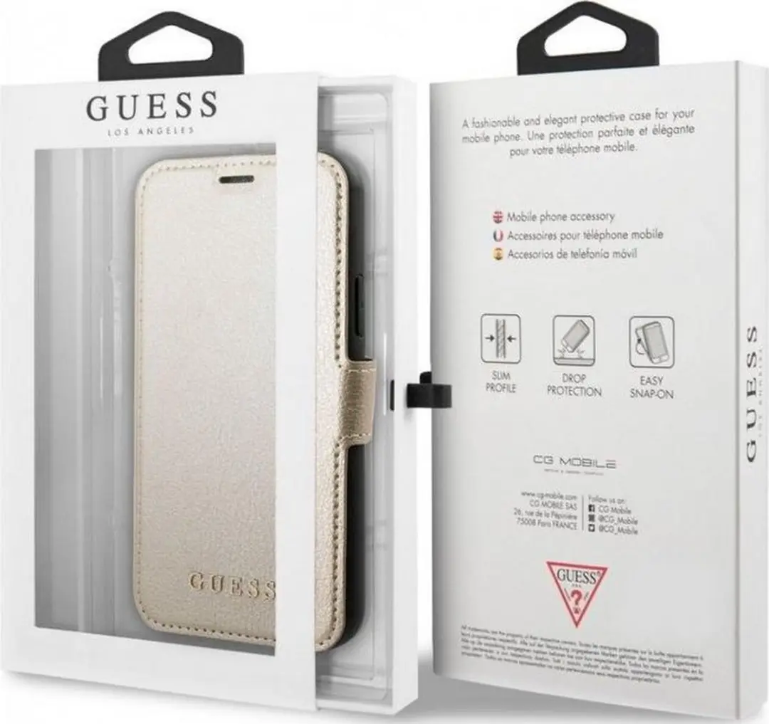 Guess Iridescent Book Case iPhone 11 Pro Max - Goud