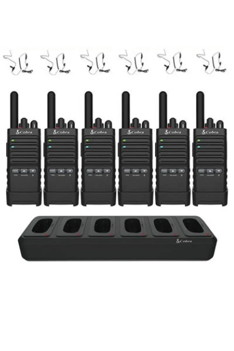 Cobra PX650 UHF PMR446 Portofoons - 6 Stuks - Zwart