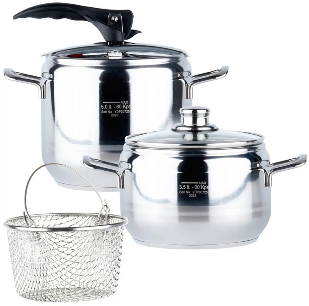Orion Profi Snelkookpan 3,5L + 5L - Roestvrijstaal