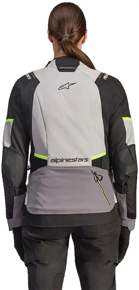 Alpinestars Stella Andes V4 Drystar Motorjas - Donkergrijs/Zwart/Geel