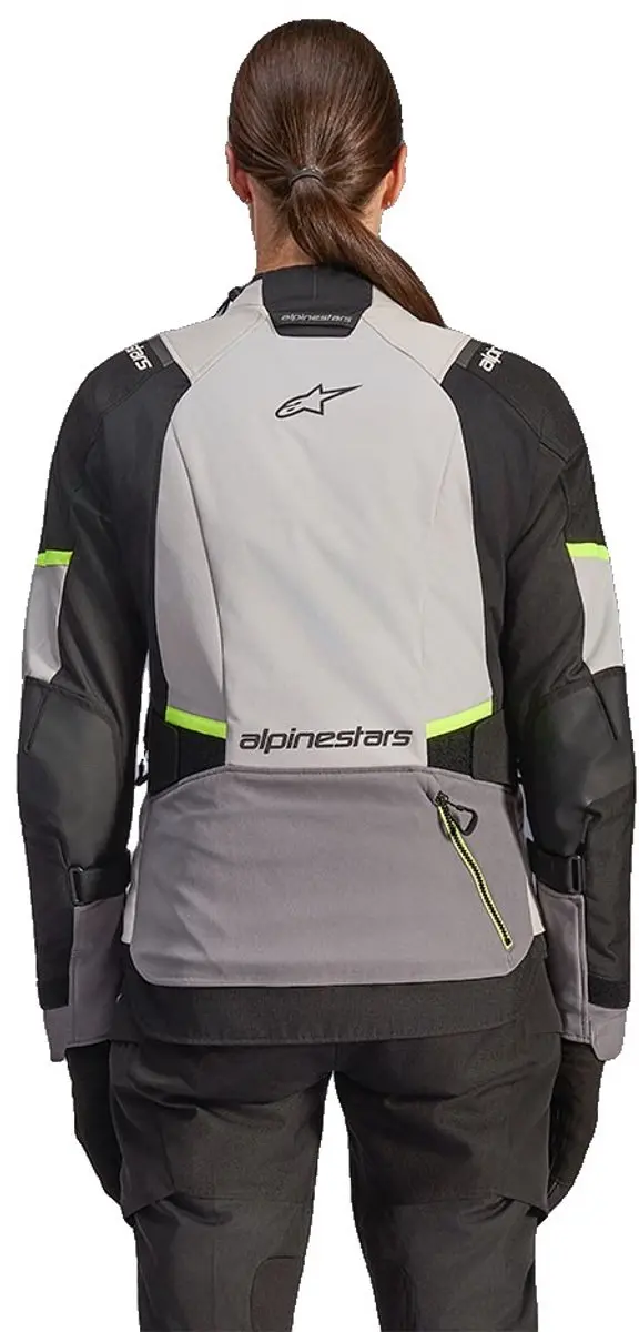 Alpinestars Stella Andes V4 Drystar Motorjas - Donkergrijs/Zwart/Geel