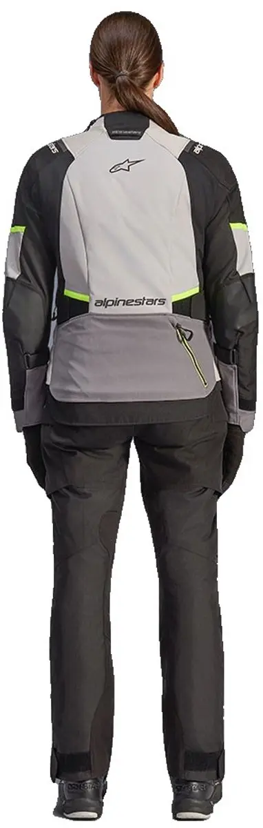 Alpinestars Stella Andes V4 Drystar Motorjas - Donkergrijs/Zwart/Geel