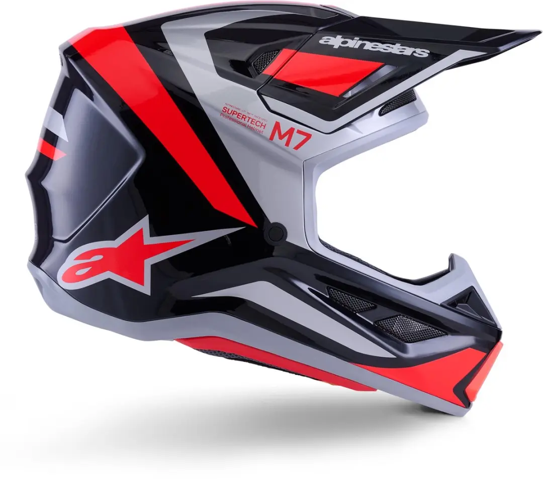 Alpinestars S-M7 Rise Crosshelm - S - Zwart/Rood/Zilver