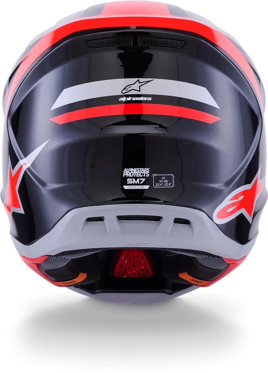 Alpinestars S-M7 Rise Crosshelm - S - Zwart/Rood/Zilver