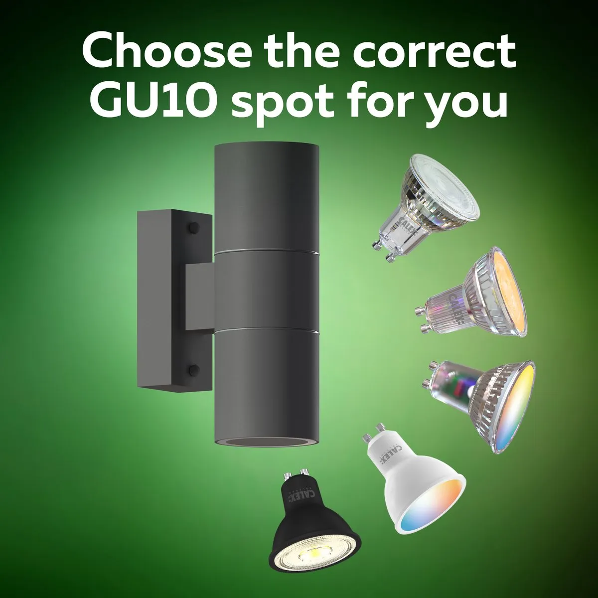 Calex Turin Wandlamp 2x GU10 IP54 Antraciet - 2 Stuks - afbeelding 6 van 6