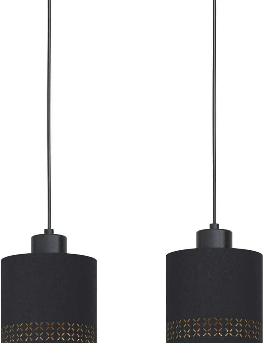 Eglo Esteperra Hanglamp E27 - 3 Lichthoorns - Zwart/Goud