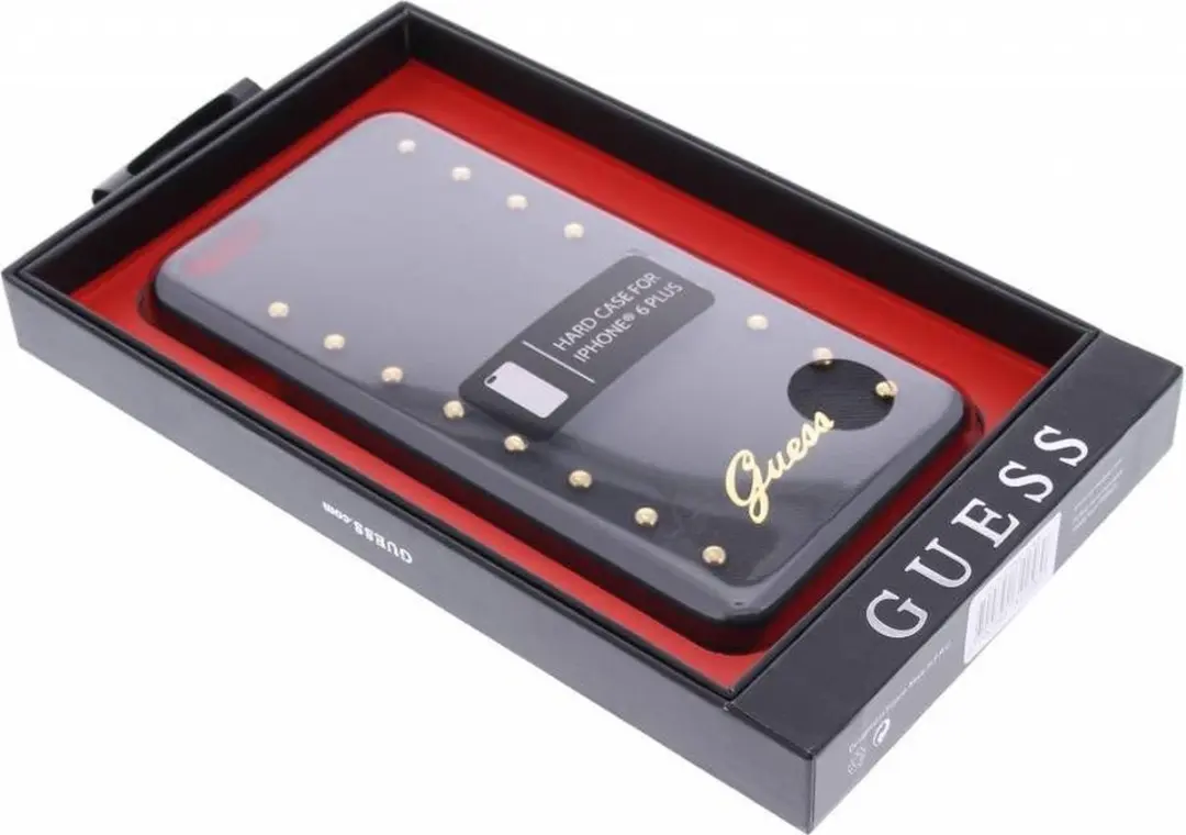 Guess Studded Folio Hardcase iPhone 6/6s Plus - Zwart