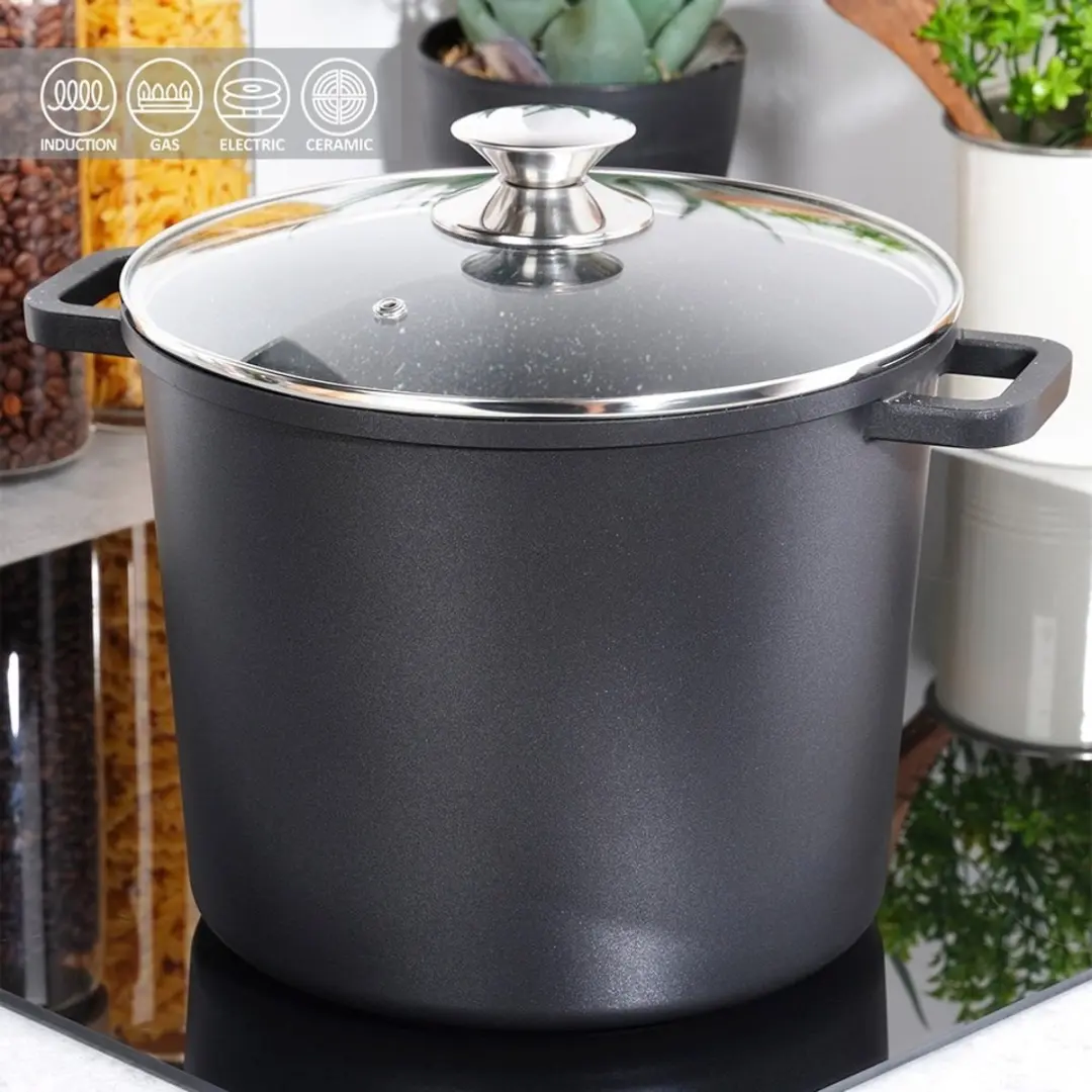 Orion Grande Hoog Granieten Pan 7,6L - Zwart