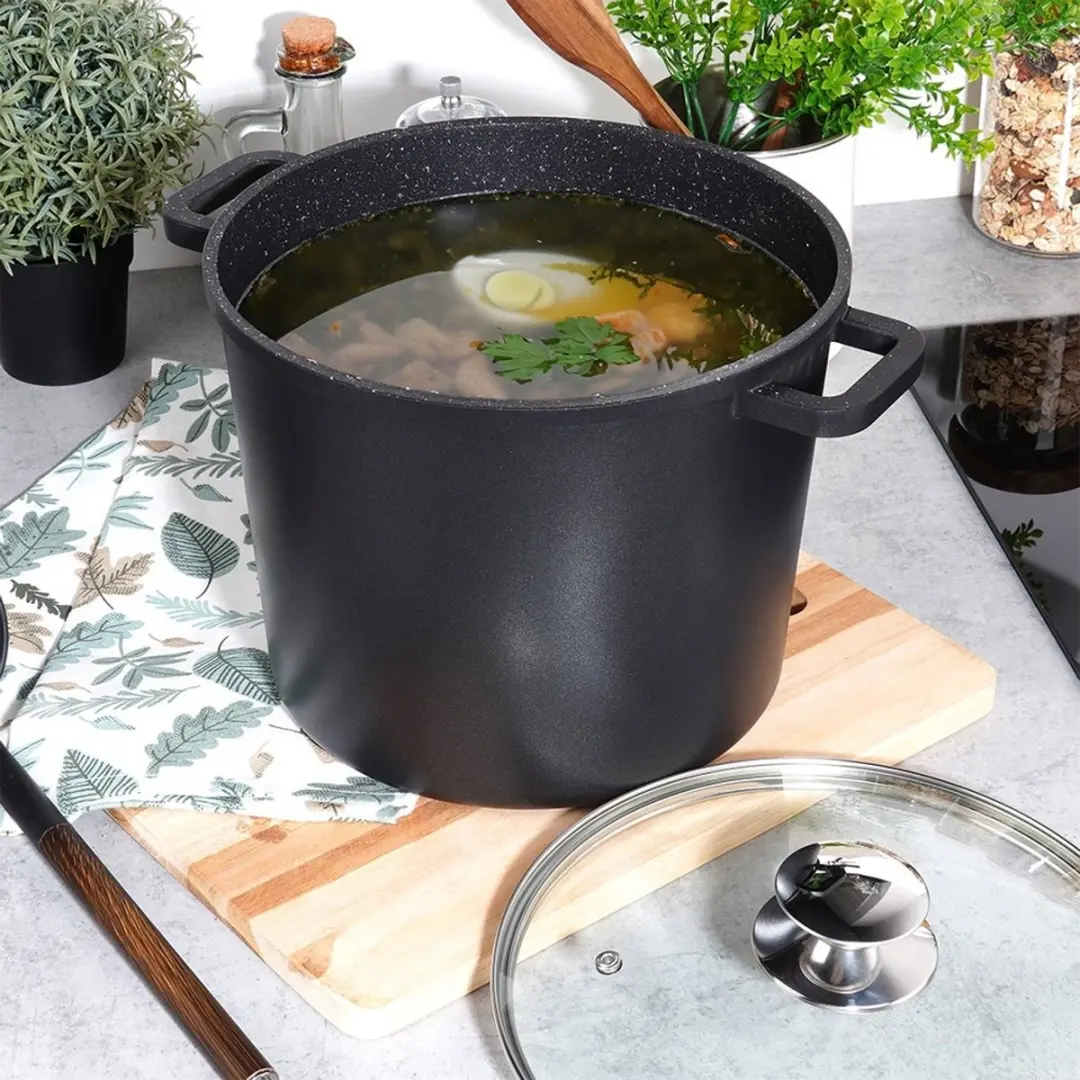 Orion Grande Hoog Granieten Pan 7,6L - Zwart
