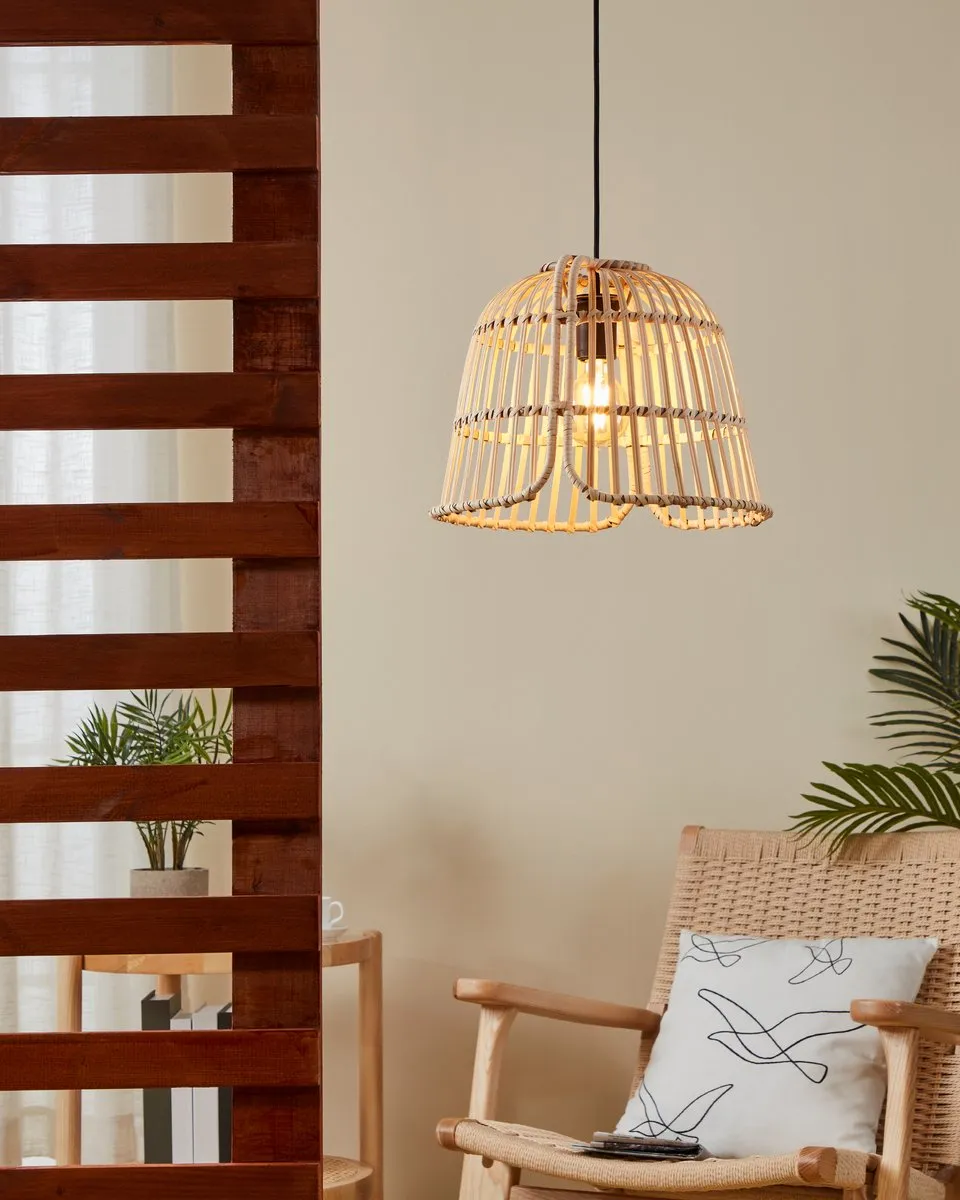 Eglo Glyneath Hanglamp E27 - Ø37,5cm - Zwart/Hout