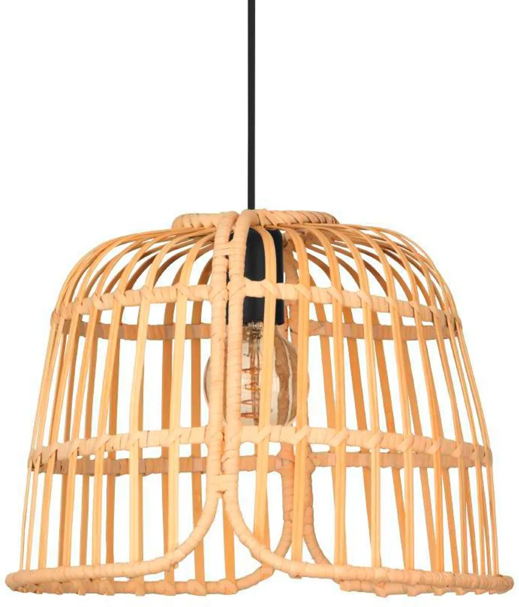 Eglo Glyneath Hanglamp E27 - Ø37,5cm - Zwart/Hout