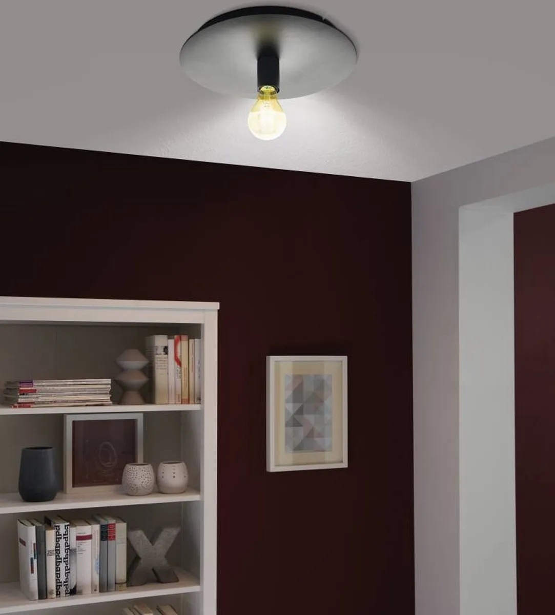 Eglo Passano 1 Plafondlamp Ø35cm - Zwart - afbeelding 3 van 4