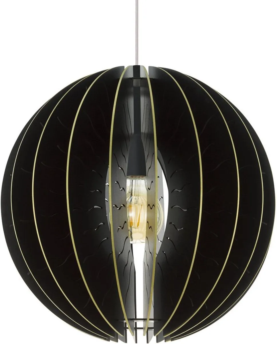 Eglo Fabessa Hanglamp E27 - Staal/Hout - Zwart/Goud