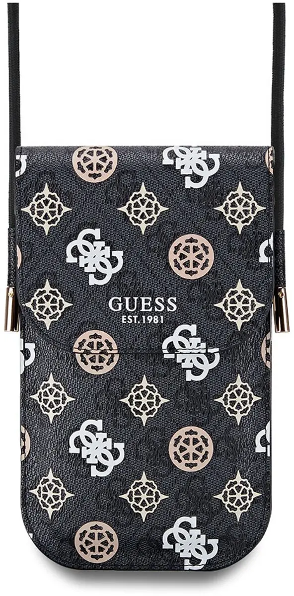 Guess PU 4G Peony Telefoontas - Zwart