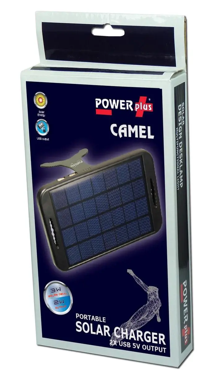 Powerplus Camel Zonne-lader 3W - 2x USB - Zwart - afbeelding 6 van 6