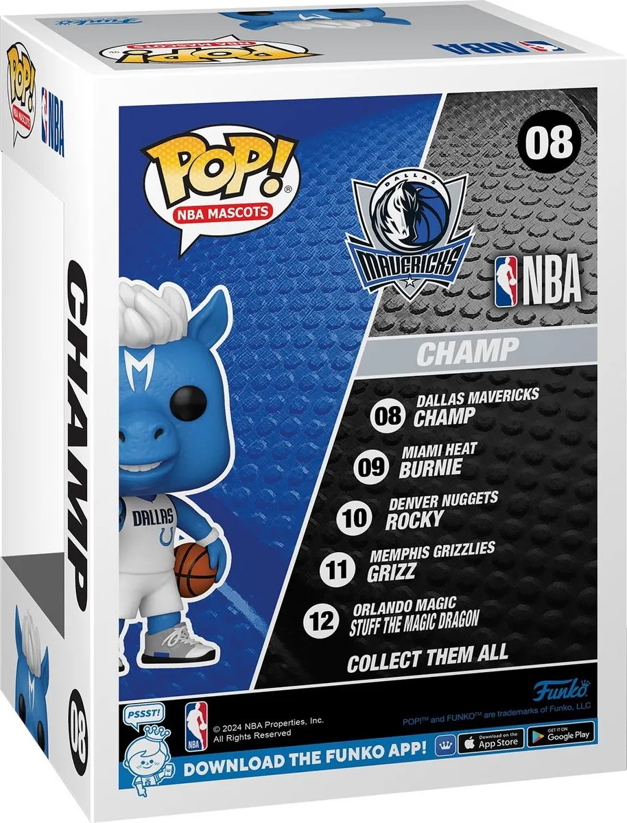 Funko Dallas Mavericks Champ POP! Vinyl Figure - NBA Mascot 9cm - Multicolor - afbeelding 5 van 6