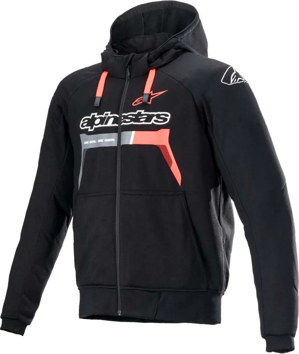 Alpinestars Chrome Ignition Hoodie - Zwart/Rood/Fluo 2XL