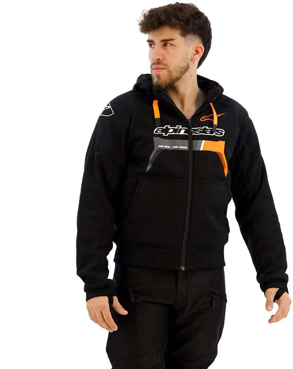 Alpinestars Chrome Ignition Hoodie - Zwart/Rood/Fluo 2XL