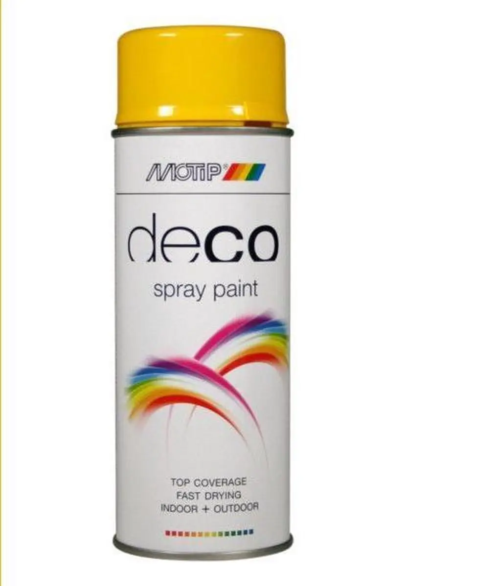 Motip Deco Alkyd Hoogglanslak RAL 1021 - 400ml - Koolzaadgeel