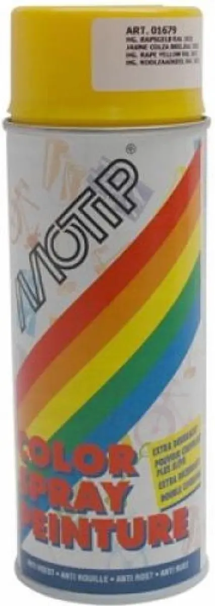 Motip Deco Alkyd Hoogglanslak RAL 1021 - 400ml - Koolzaadgeel