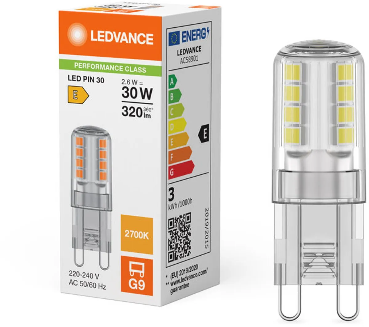 LEDVANCE LED Capsule Steeklamp G9 2.6W