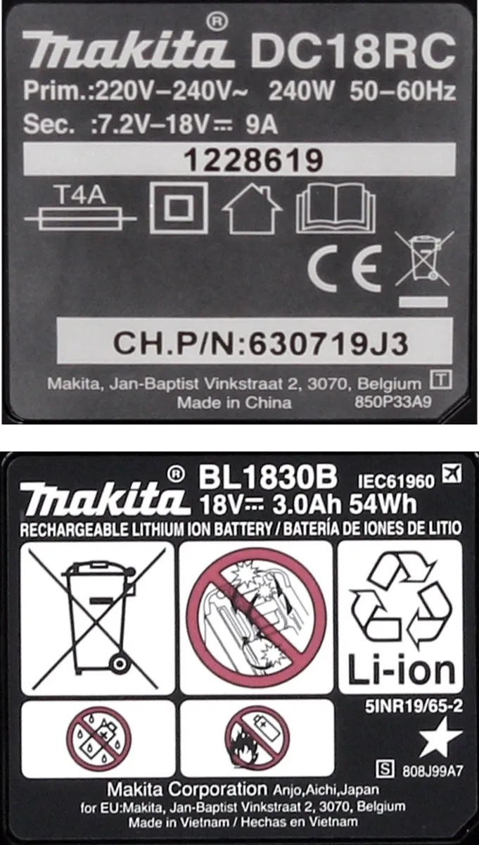 Makita Accu Starterset 18V DC18RC - 1x BL1830B