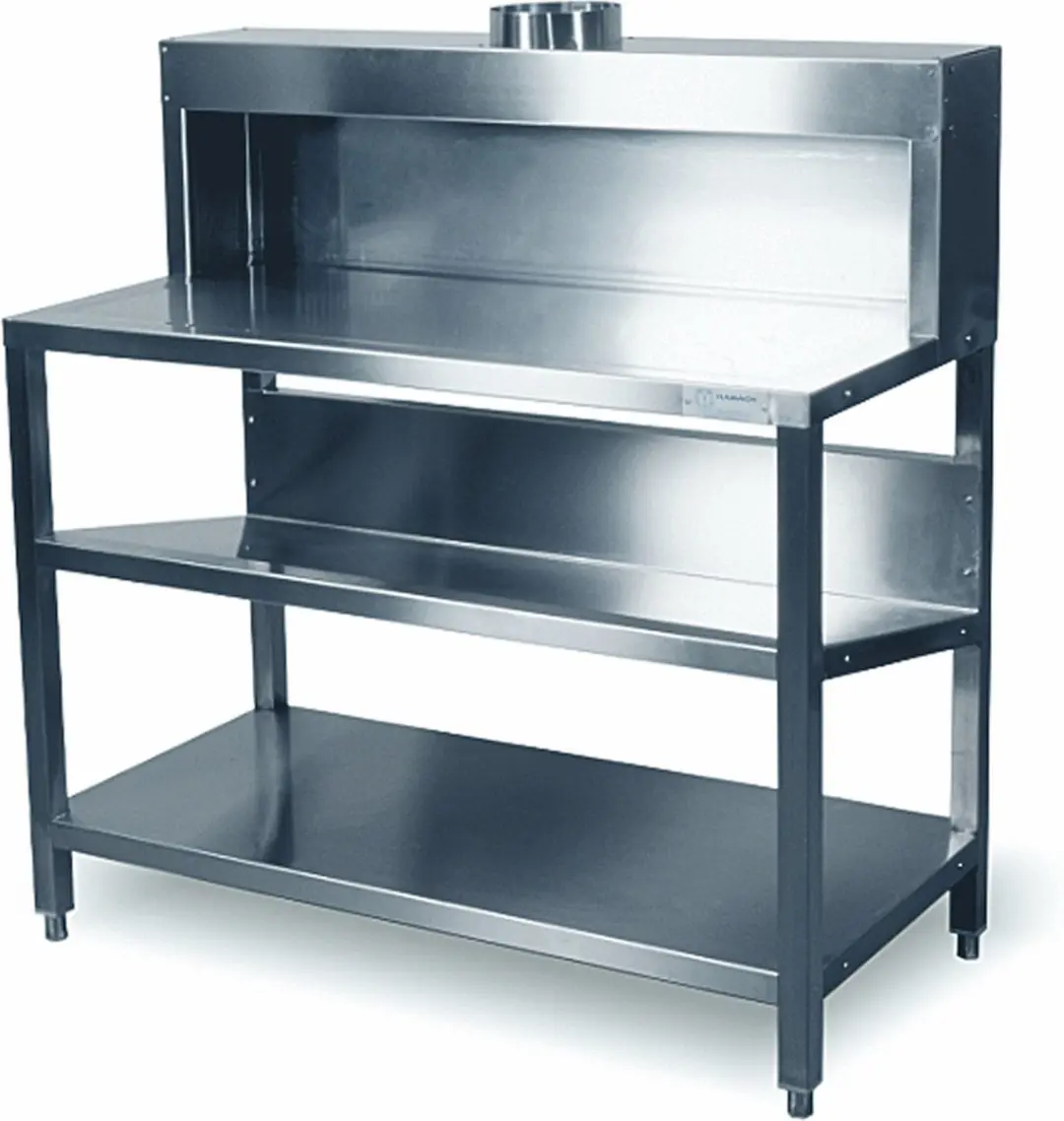 Hamach Mengtafel RVS met afzuiging 180cm