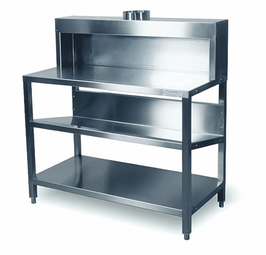 Hamach Mengtafel RVS met afzuiging 180cm - Meerkleurig