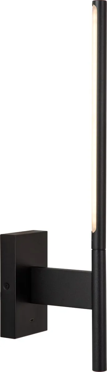 Lucide FINAN Wandlamp 6W - USB Oplaadpunt - Zwart