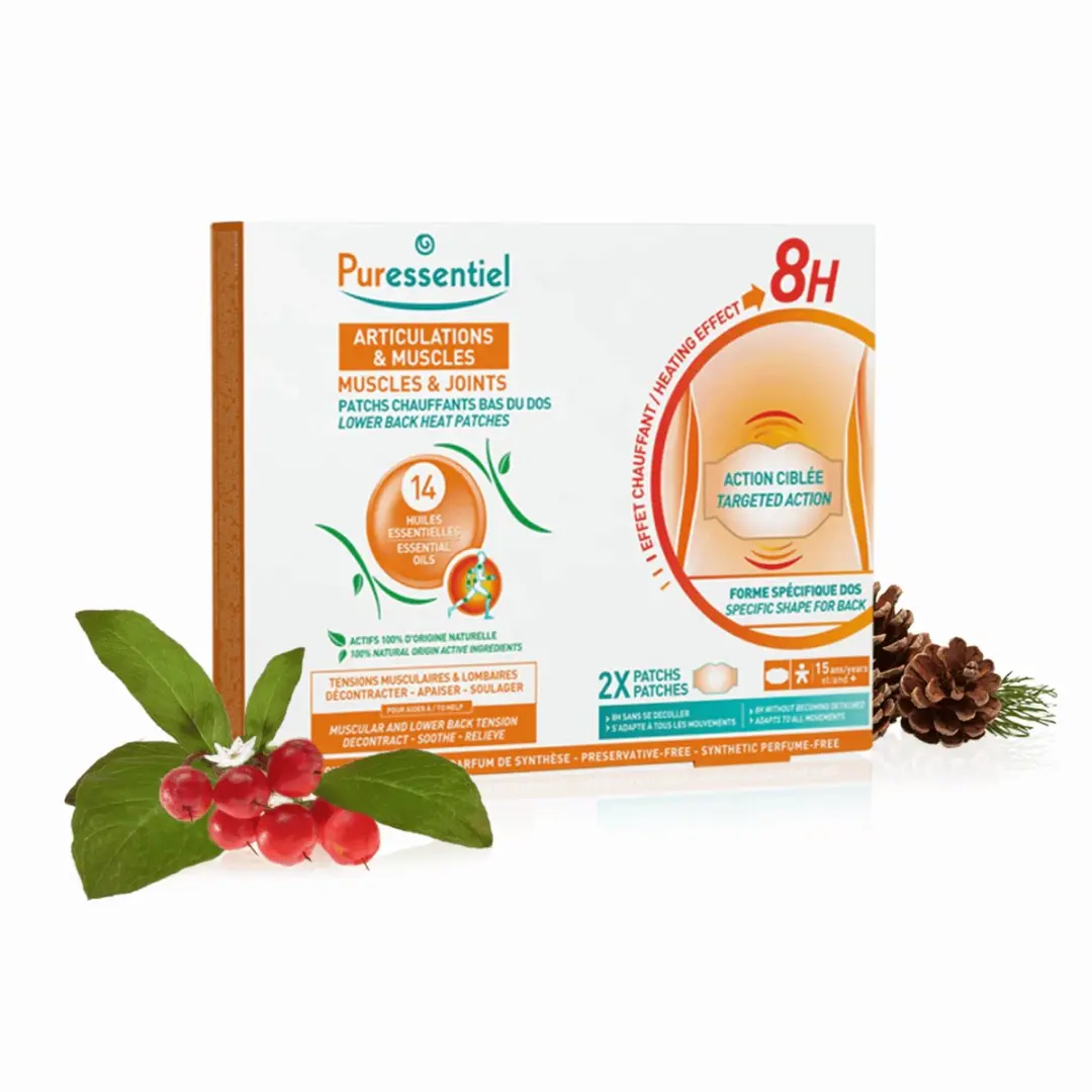 Puressentiel Gewrichten-Spieren Verwarmende Patches - Lage Rug - 2 Stuks