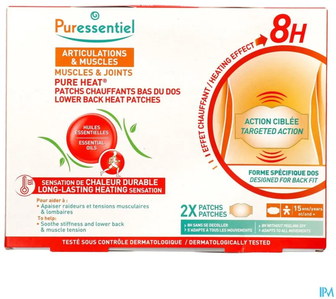 Puressentiel Gewrichten-Spieren Verwarmende Patches - Lage Rug - 2 Stuks