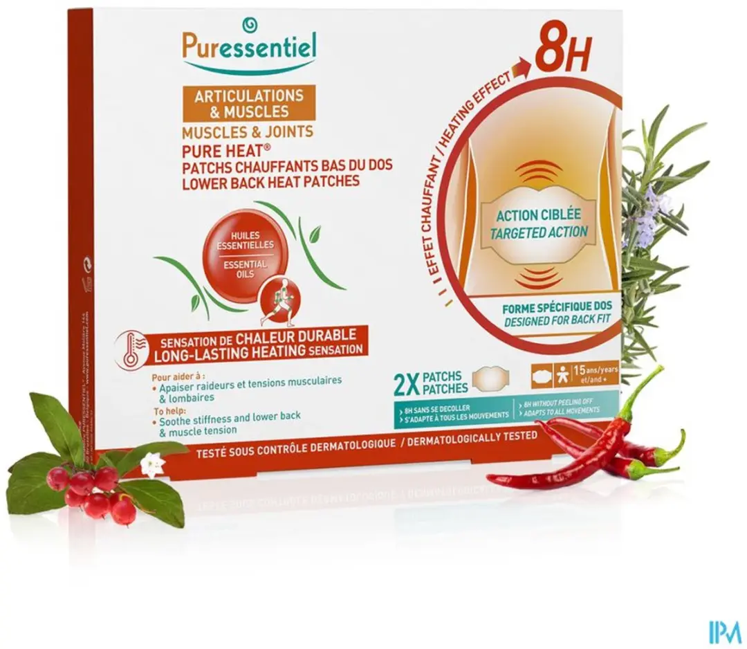 Puressentiel Gewrichten-Spieren Verwarmende Patches - Lage Rug - 2 Stuks - afbeelding 6 van 6