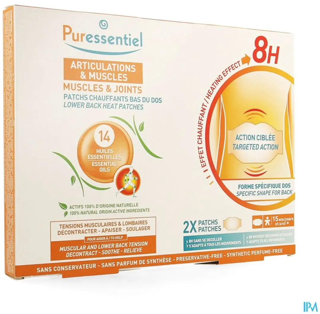 Puressentiel Gewrichten-Spieren Verwarmende Patches - Lage Rug - 2 Stuks