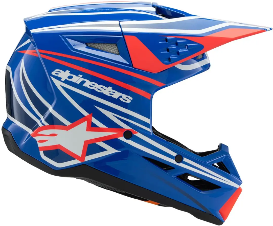 Alpinestars S-M3 Youth Wurx Offroad Helm - S - Blauw/Rood/Wit/Zwart - afbeelding 6 van 6