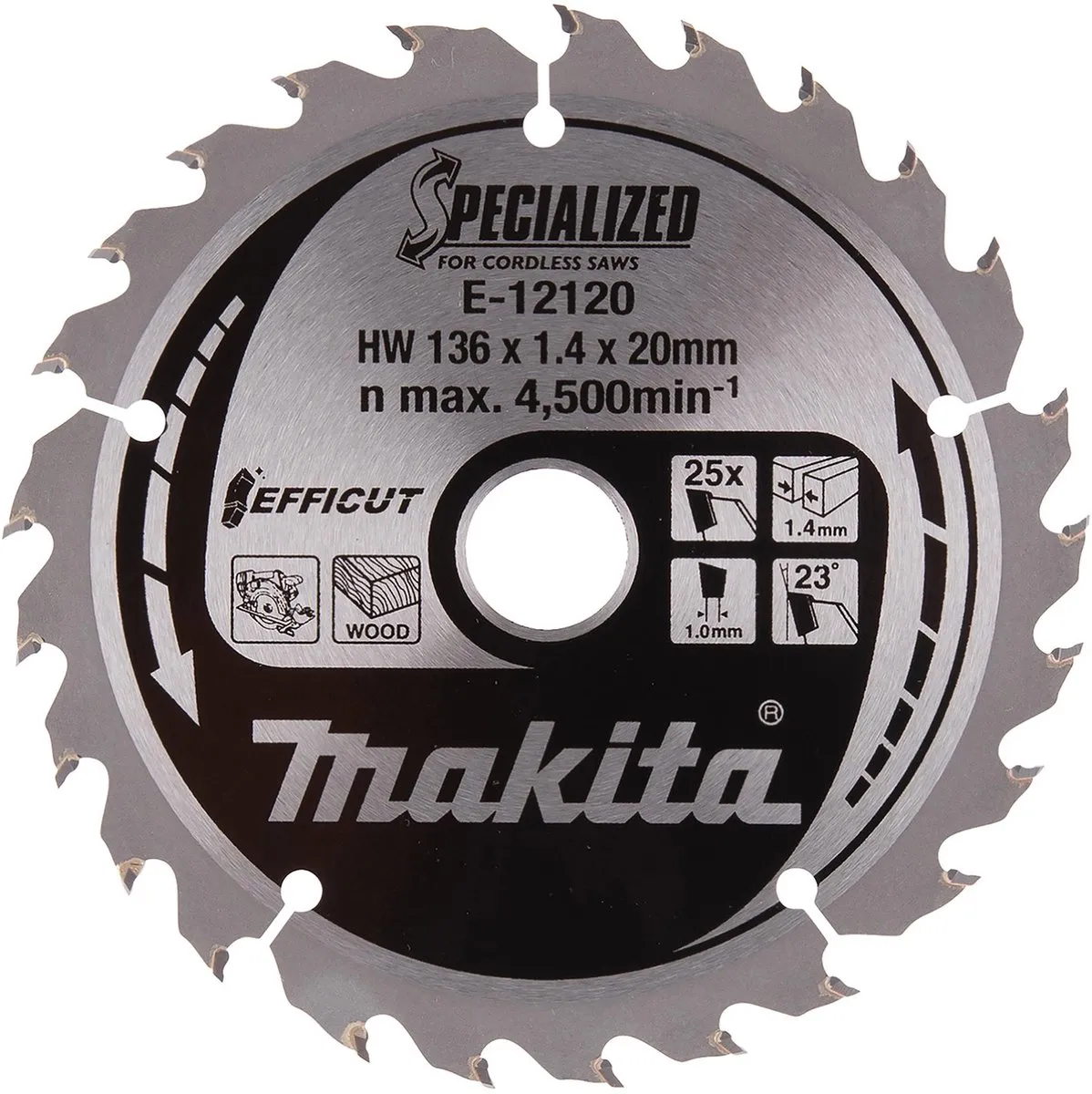 Makita E-12120 Cirkelzaagblad Hout 136mm 25T