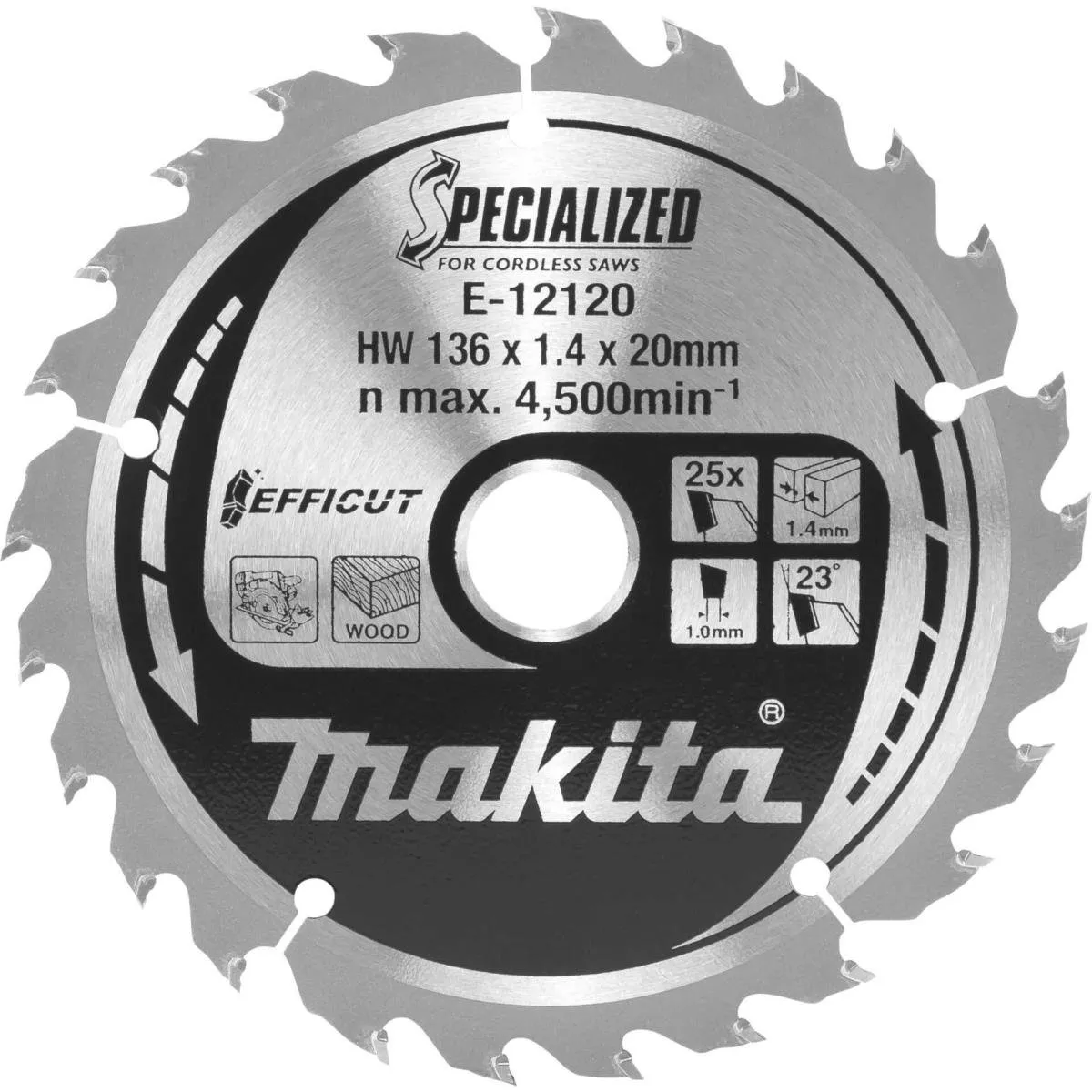 Makita E-12120 Cirkelzaagblad Hout 136mm 25T