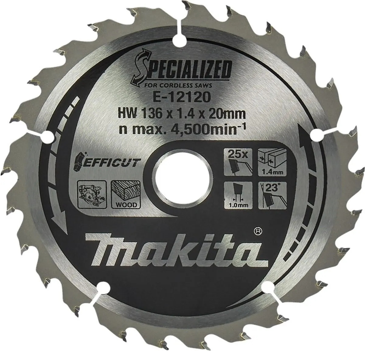 Makita E-12120 Cirkelzaagblad Hout 136mm 25T