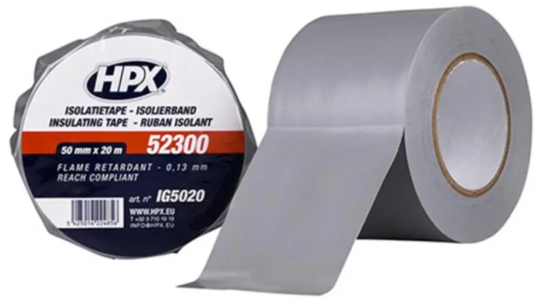 HPX 52300 PVC Isolatietape 50mm x 20m - Grijs
