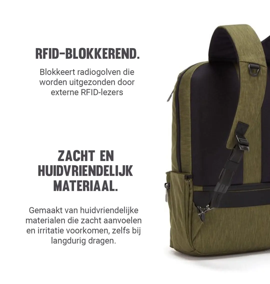 Pacsafe Metrosafe X Rugzak 20L - RFID-blokkerend - Groen