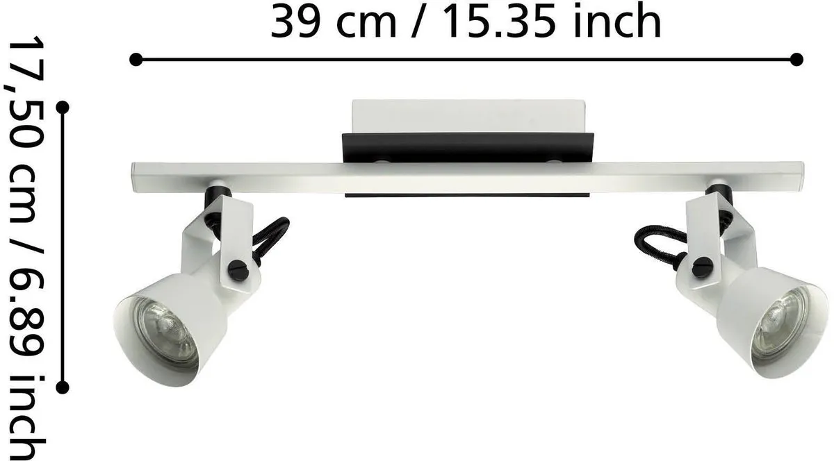 Eglo Trillo Opbouwspot GU10 - 2 Stuks - Zwart/Wit
