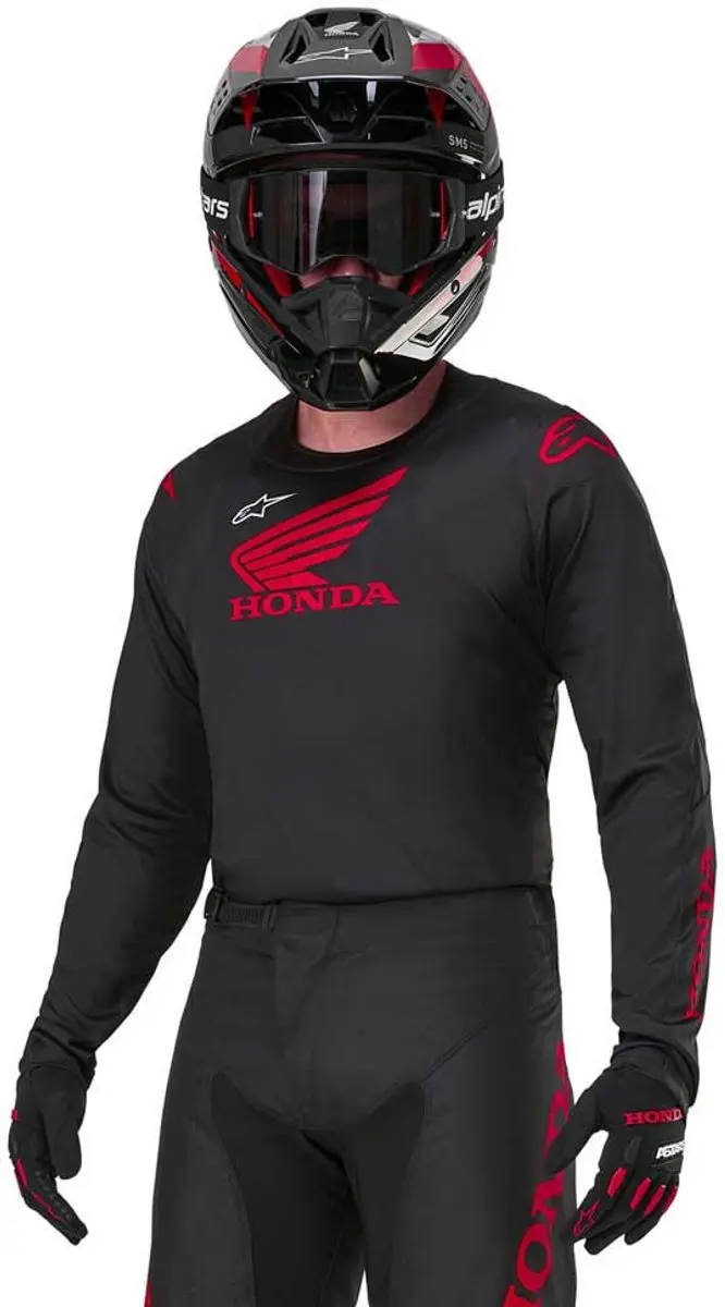 Alpinestars Honda Racer Iconic Jersey - Zwart Rood S