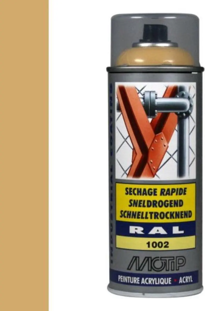 Motip Acryllak Hoogglans RAL 1002 Zandgeel 400ml