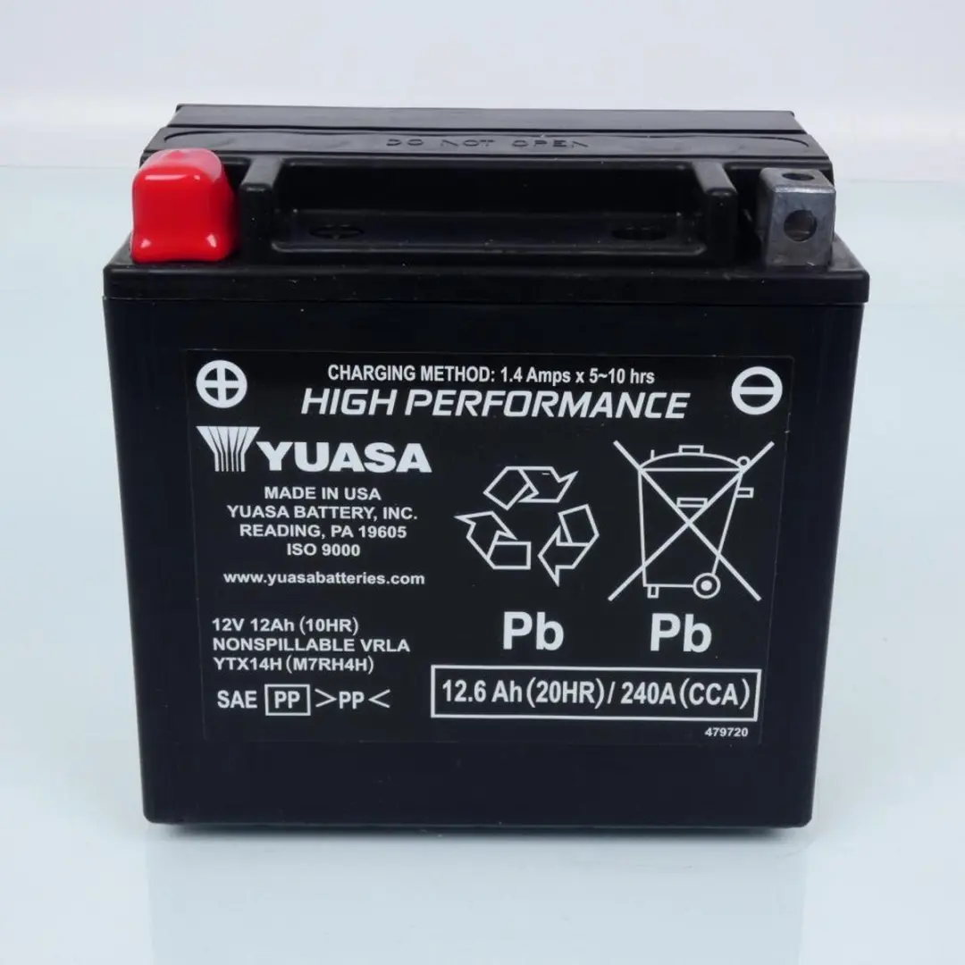 Yuasa YTX14H-BS SLA Accu - 12V 12,6Ah - Honda 500 TRX FE