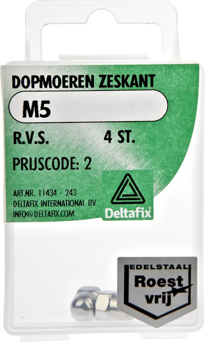 Deltafix M5 RVS Zeskant Dopmoer - 4 Stuks