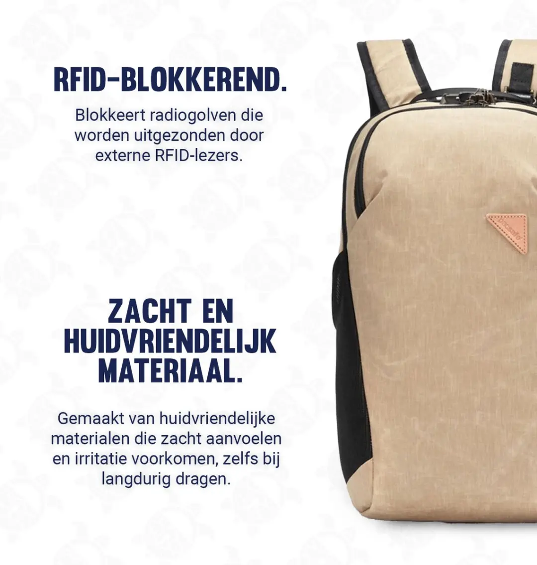 Pacsafe Vibe Rugzak 20L - RFID-blokkerend - Beige